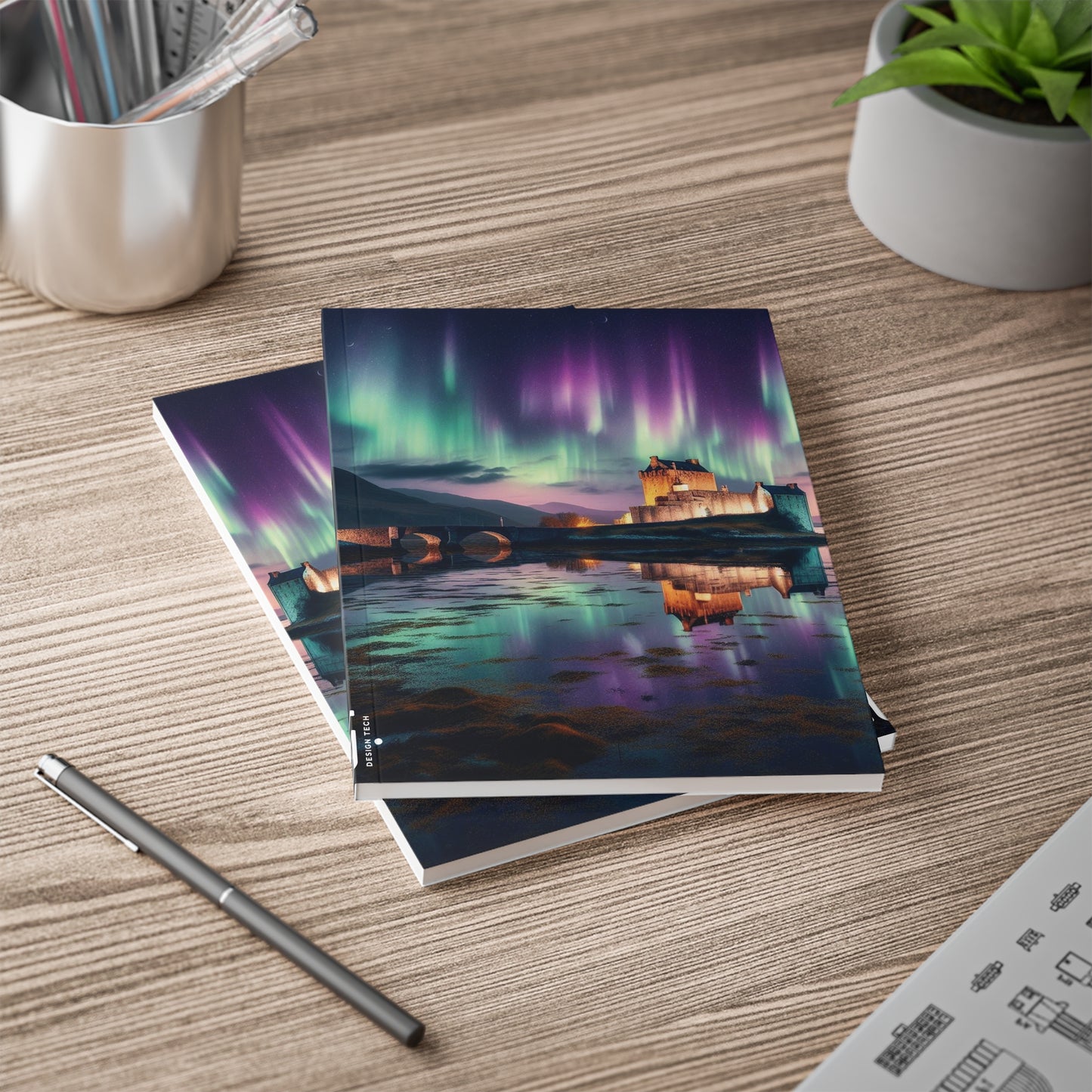 Eilean Donan Castle Northern Lights, Scotland A5 Notebook