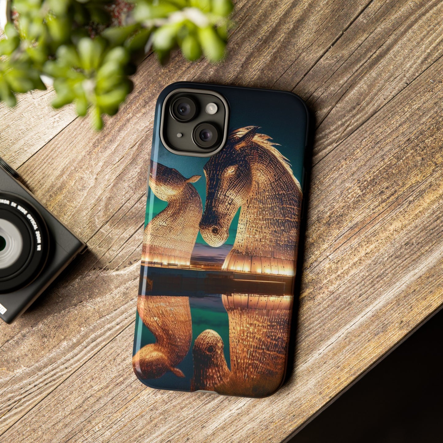 Kelpies Northern Lights Art Phone Case, Scotland, Various