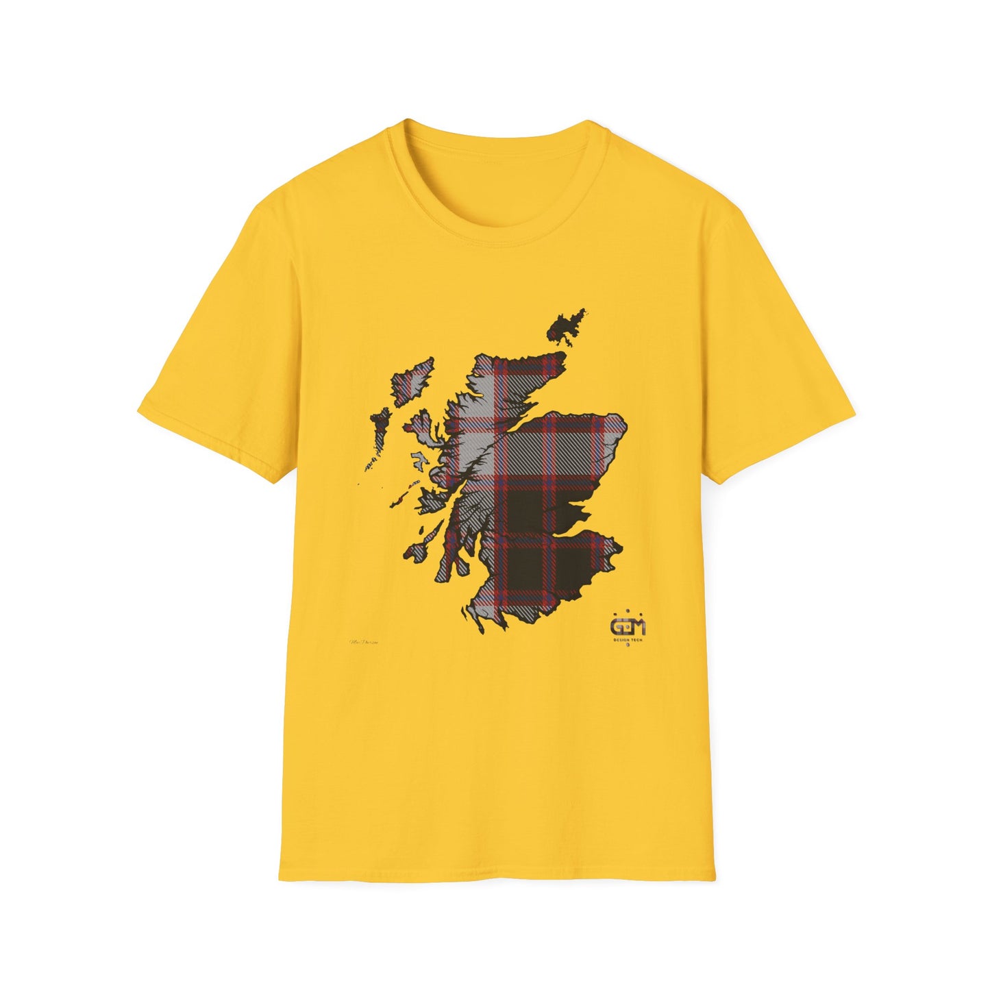 Tartan Scotland Map Softstyle Unisex T-Shirt - MacPherson Tartan Tee