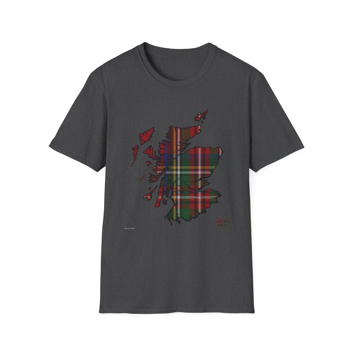 Tartan Scotland Map Softstyle Unisex T-Shirt - Stewart Royal Tartan Tee