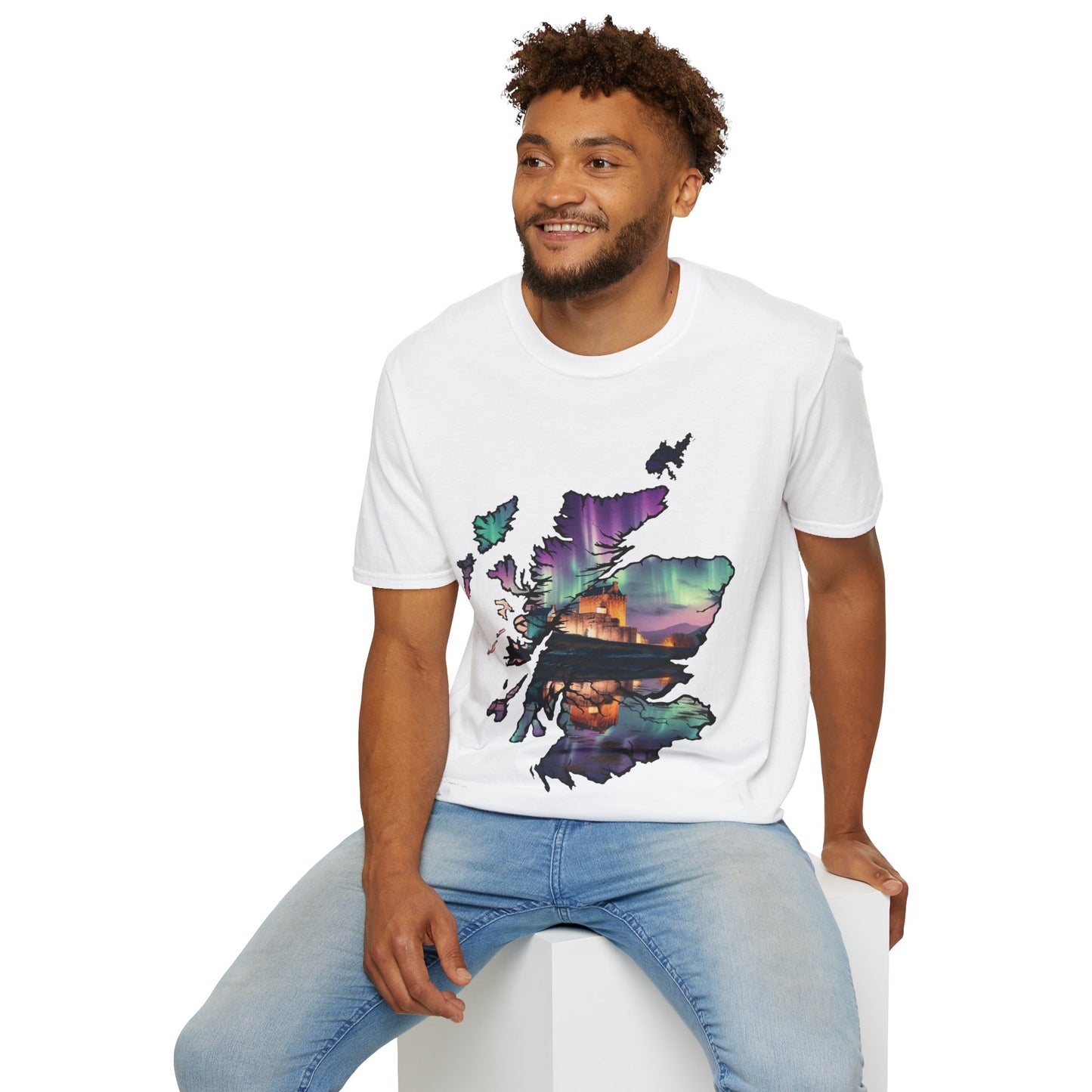 Eilean Donan Castle Scotland Map Softstyle T-Shirt, Unisex Tee, Scotland Shirt, Scottish Landmark, Nature, Scenery, Various Colours