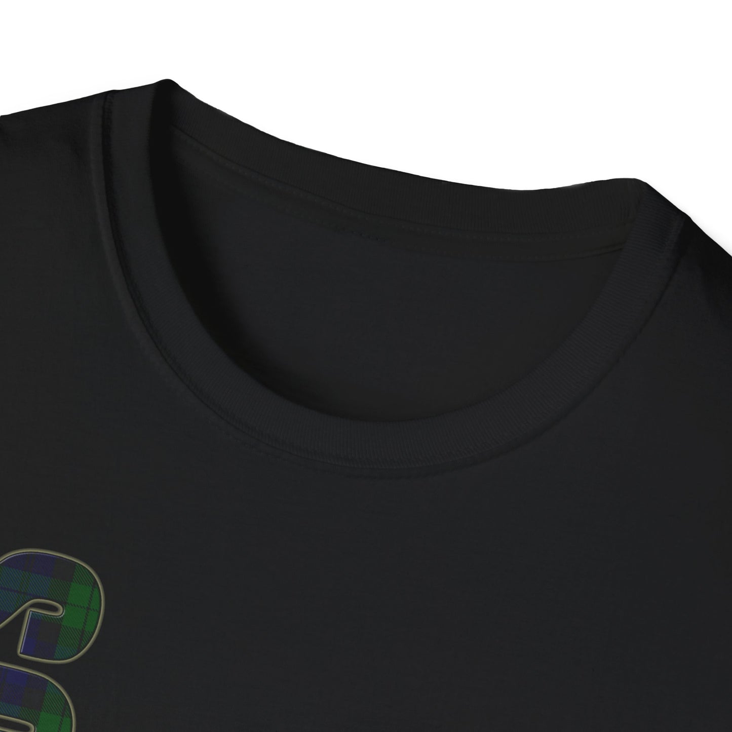 Tartan Scotland Lettrage Softstyle T-shirt unisexe, Black Watch Tartan Tee