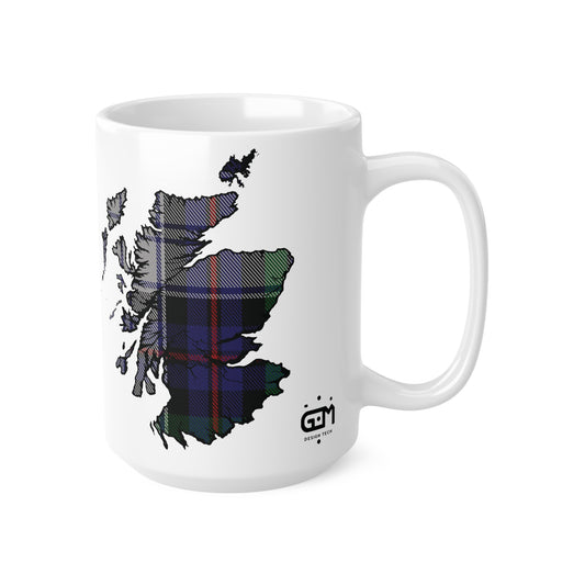 Argyle Dress Tartan Scotland Map Mug, Coffee Cup, Tea Cup, Scotland, White