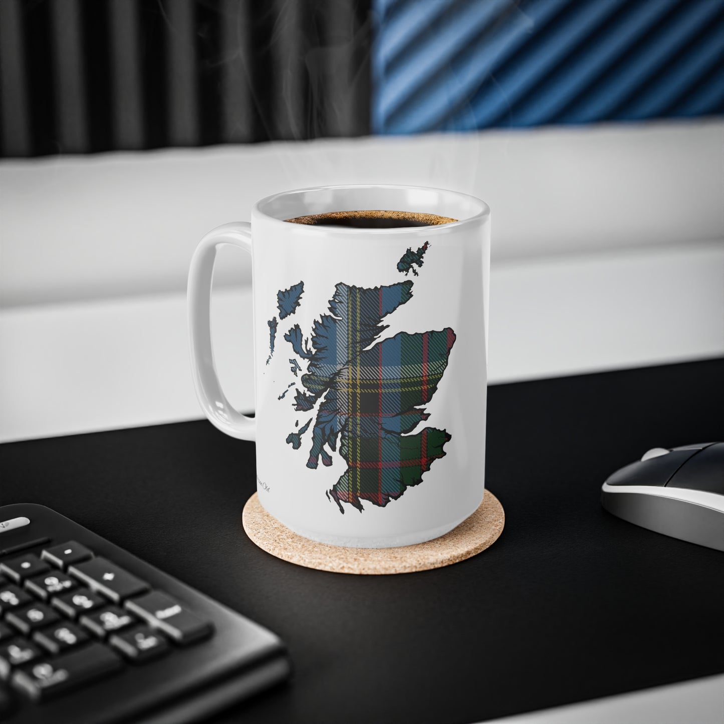 كوب Anderson Old Tartan Scotland Map، كوب قهوة، كوب شاي، اسكتلندا، أبيض