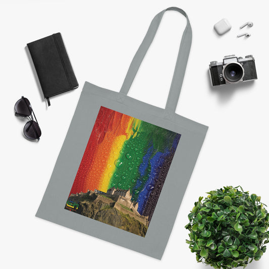 Edinburgh Castle Pride Rain Sky Cotton Tote Bag