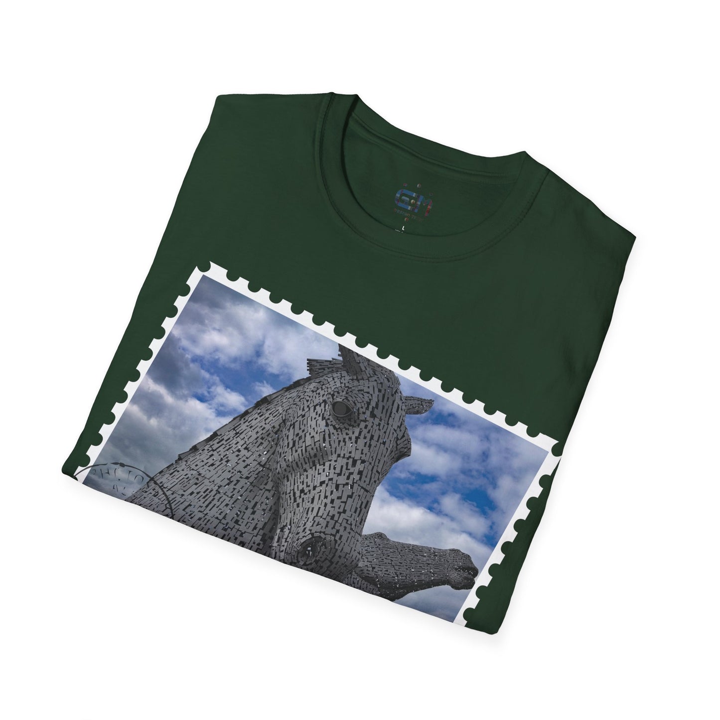 تي شيرت Postcard Kelpies Photo Softstyle، تي شيرت للجنسين، قميص اسكتلندا، ألوان مختلفة