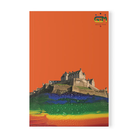 Edinburgh Castle Pride Rain Rockface Softcover Notebook, A5
