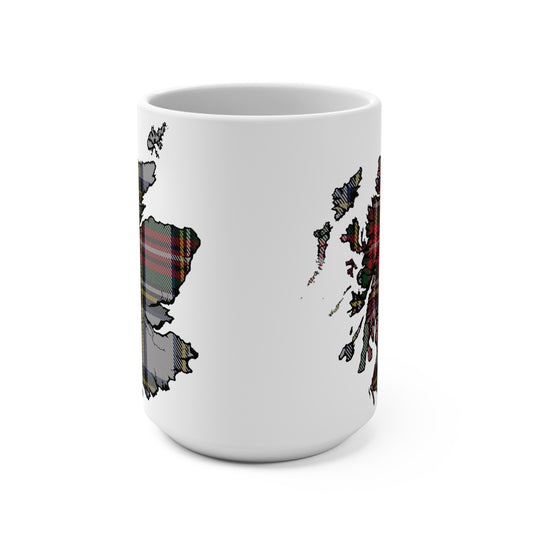 Scotland Map Mug 15oz, Stewart Dress Tartan