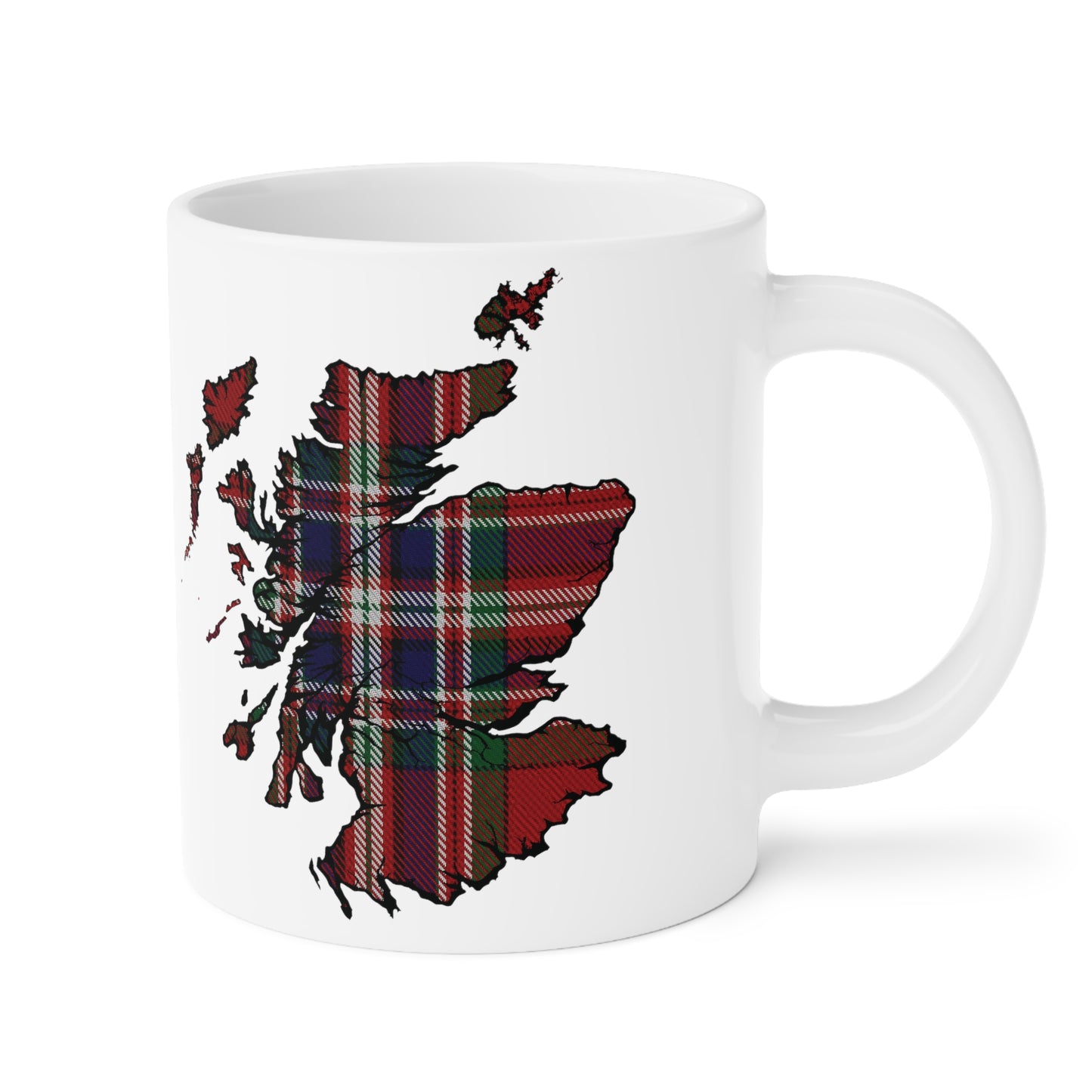 Scotland Tartan Map Mug - MacFarlane Tartan, Various Sizes