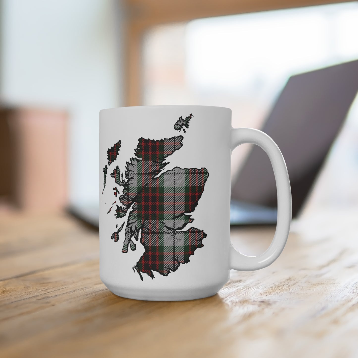 Scotland Tartan Map Mug - Fraser Tartan, Various Sizes