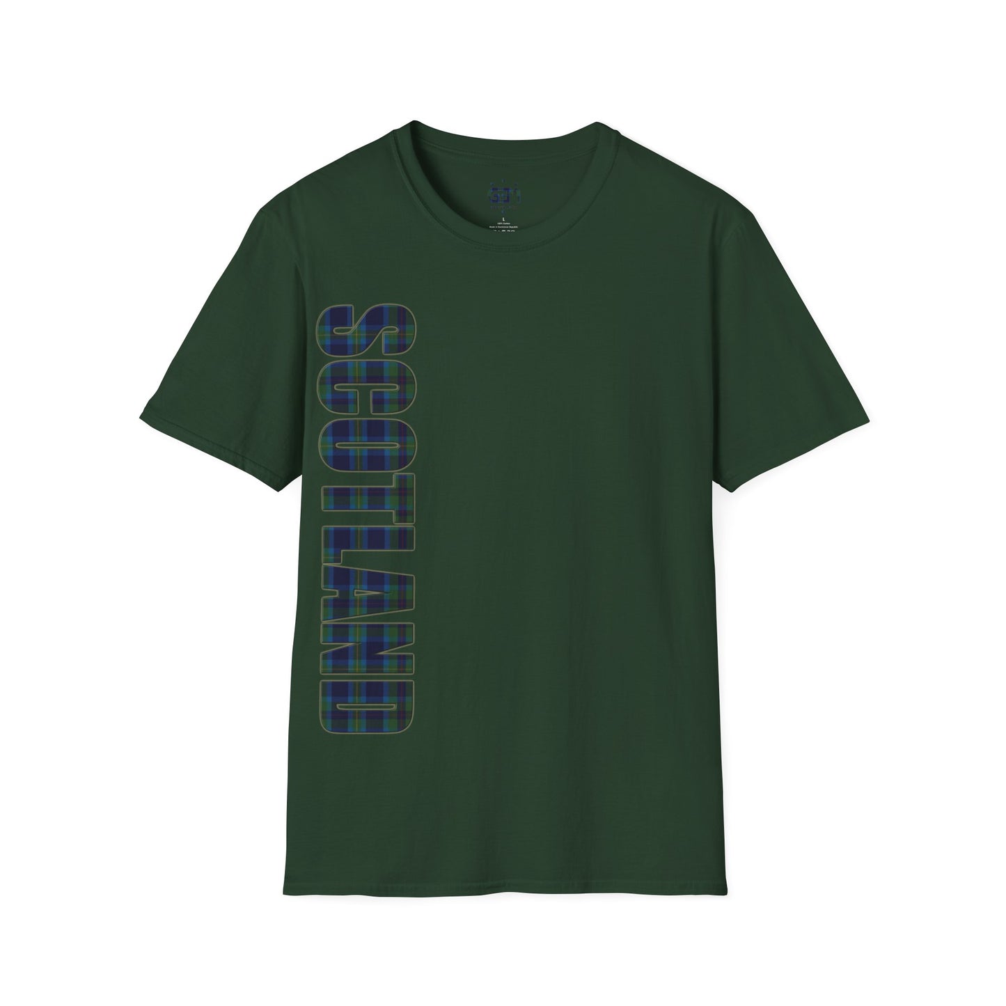 Scotland Lettering Miller Tartan Softstyle T-Shirt, Unisex Tee, Various Colours