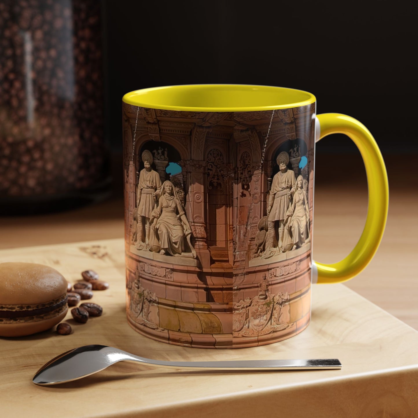 Tasses décoratives Écosse en gros plan - Scènes variées (jaune)