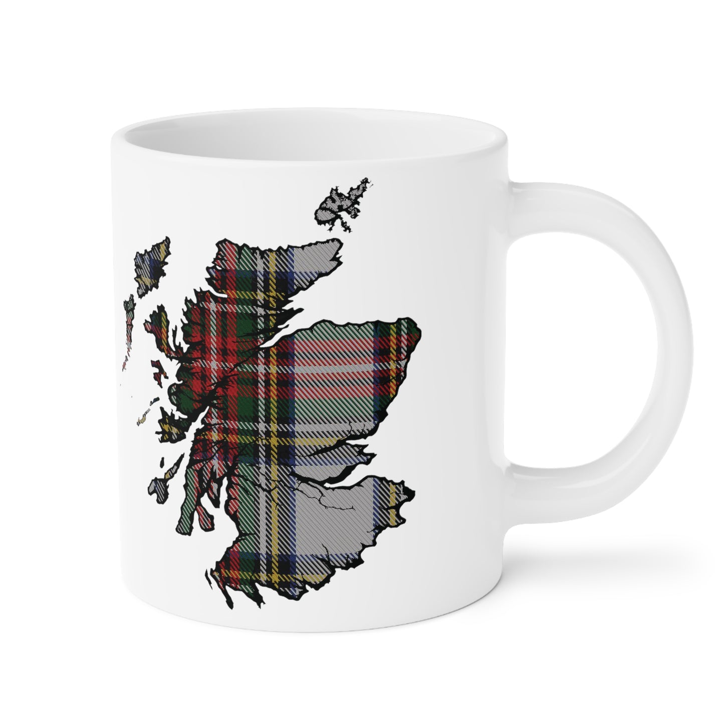 Scotland Tartan Map Mug - Stewart Dress Tartan, Various Sizes