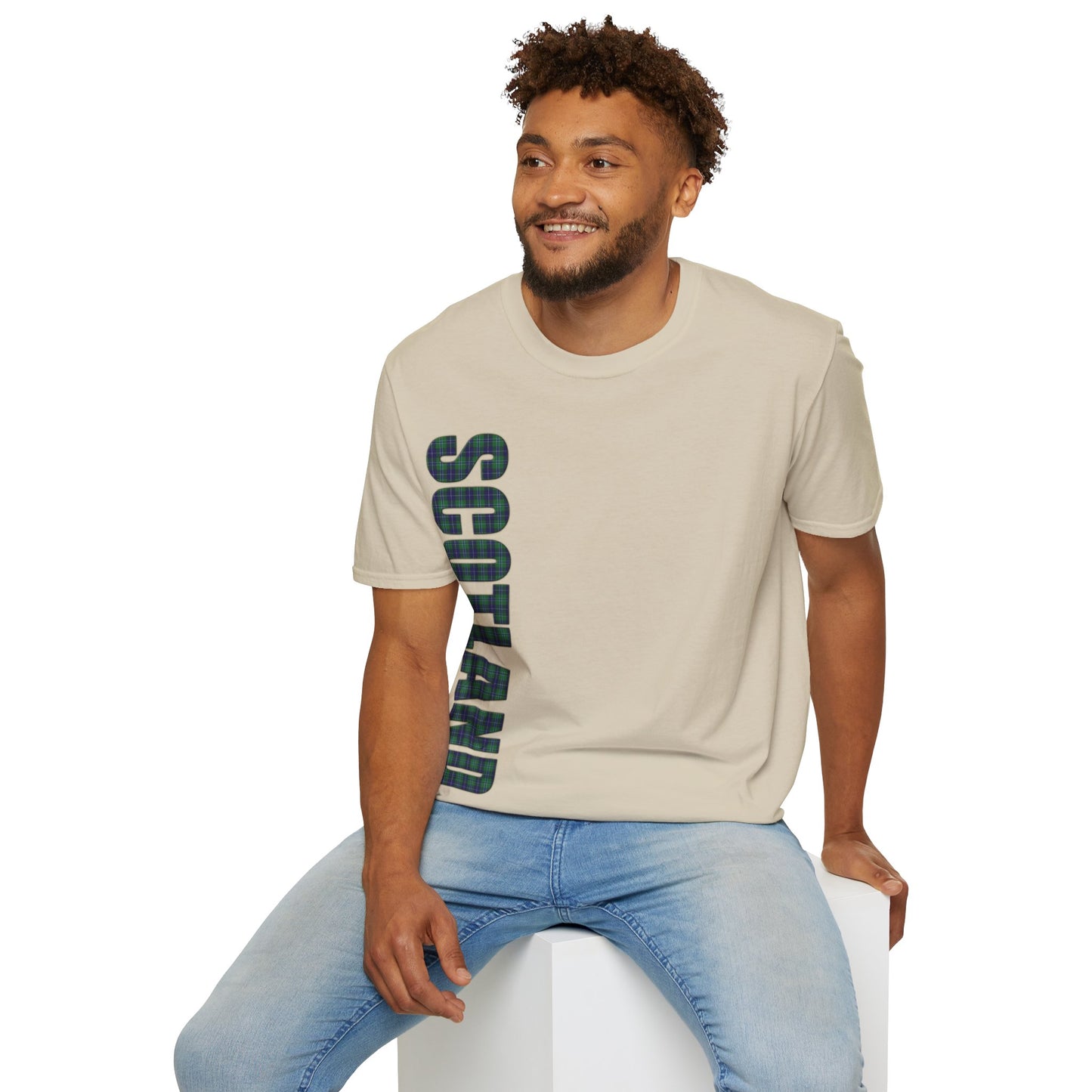 Scotland Lettering Douglas Tartan Softstyle T-Shirt, Tee-shirt unisexe, différentes couleurs