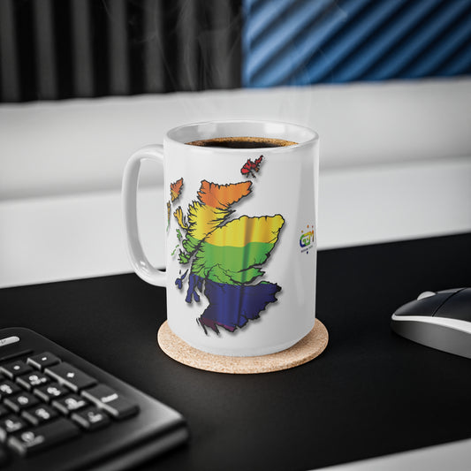 Scotland Map Pride Flag Mug, White