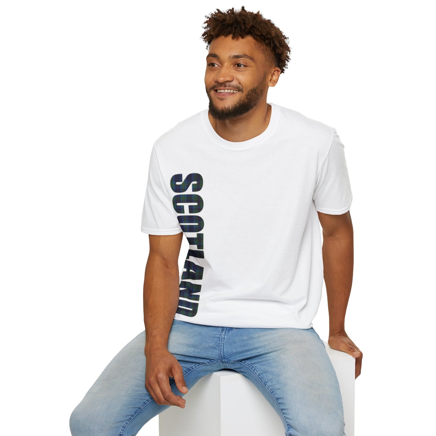 Scotland Lettering Miller Tartan Softstyle T-Shirt, Unisex Tee, Various Colours