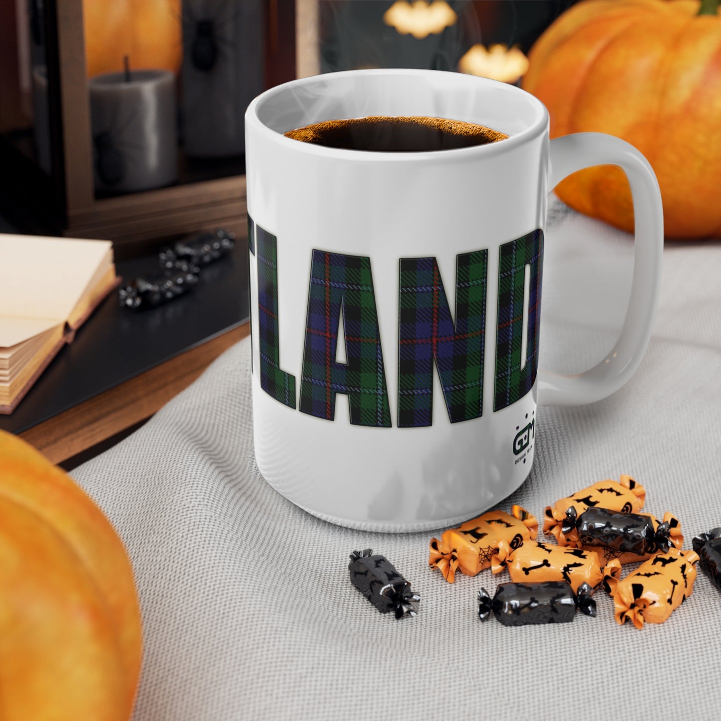 كوب ترتان اسكتلندا - أرجايل، كوب قهوة، كوب شاي، اسكتلندا، أبيض