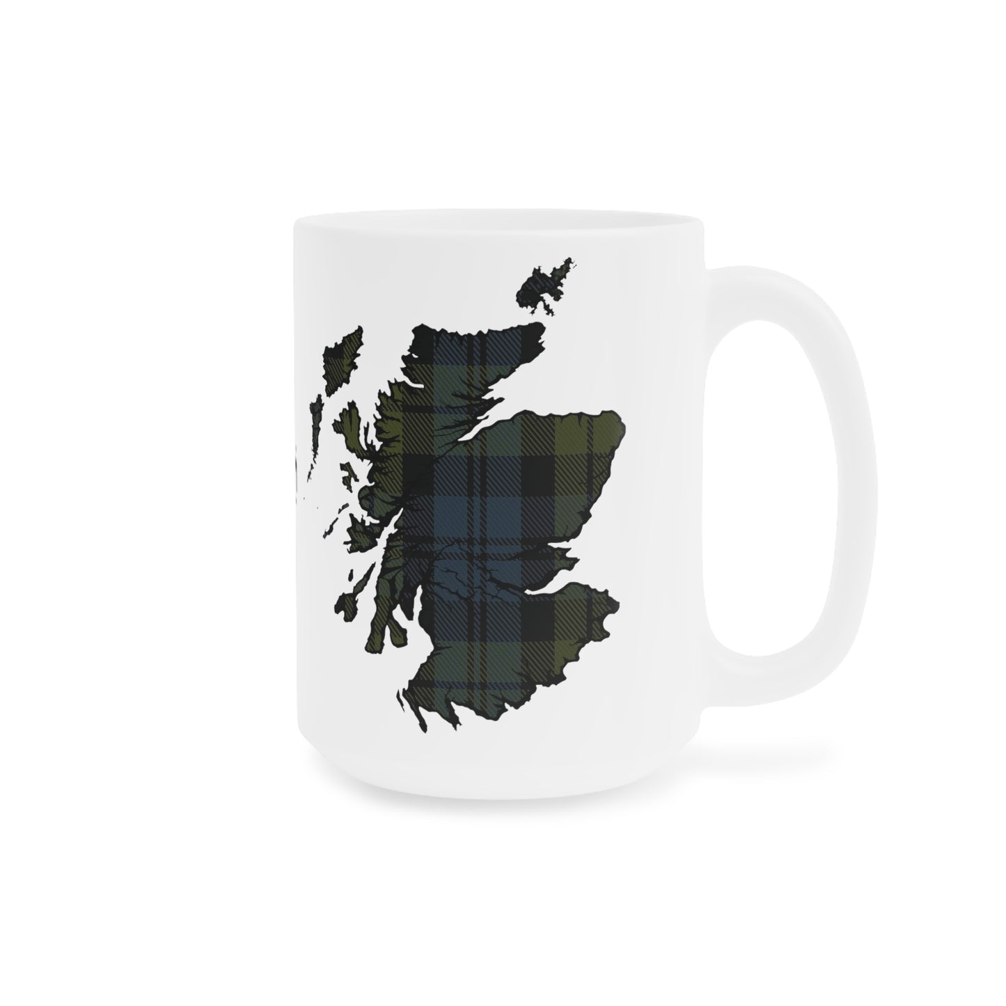 Scotland Tartan Map Mug - Campbell Tartan, Various Sizes