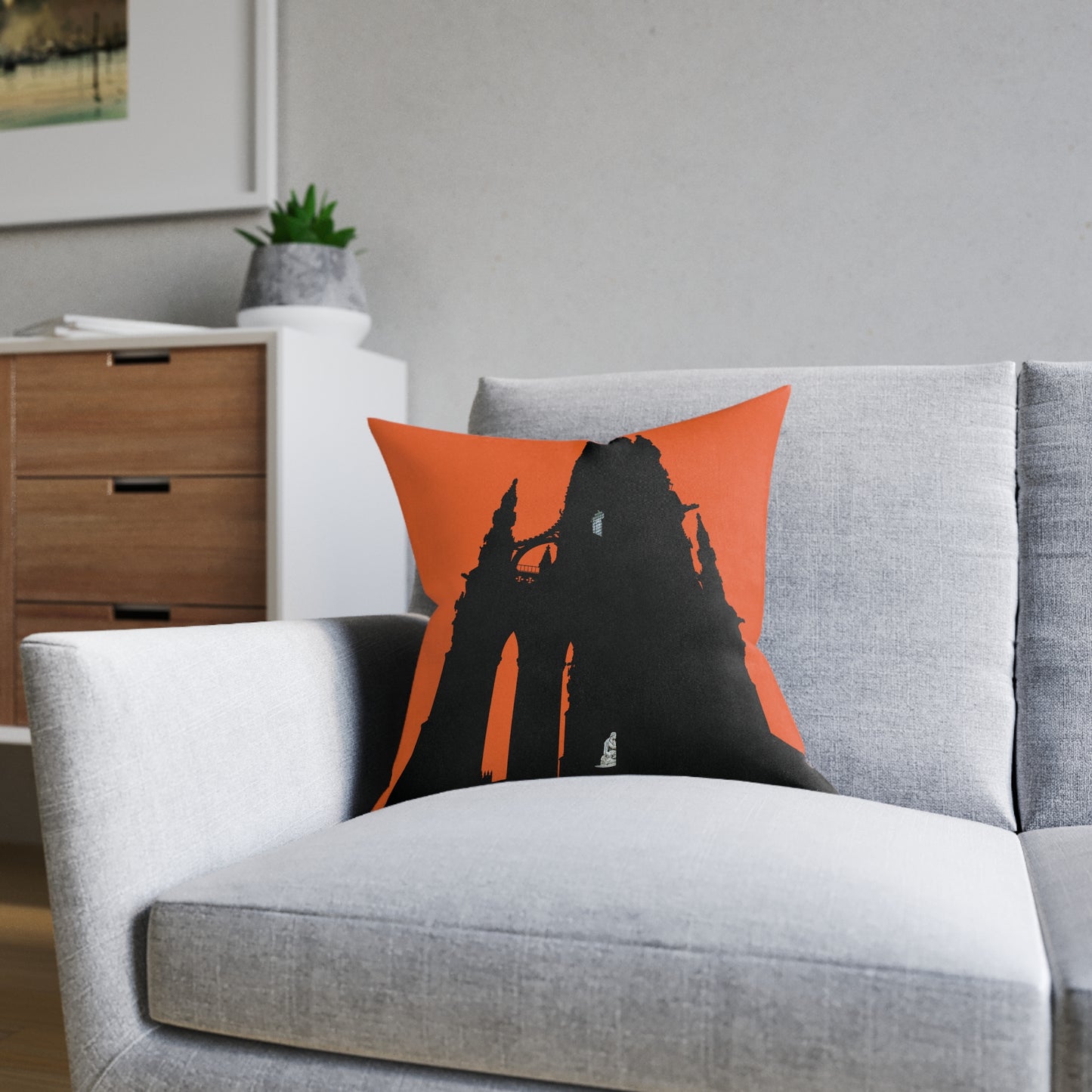 Coussins carrés Scotland Art Silhouette : différentes tailles