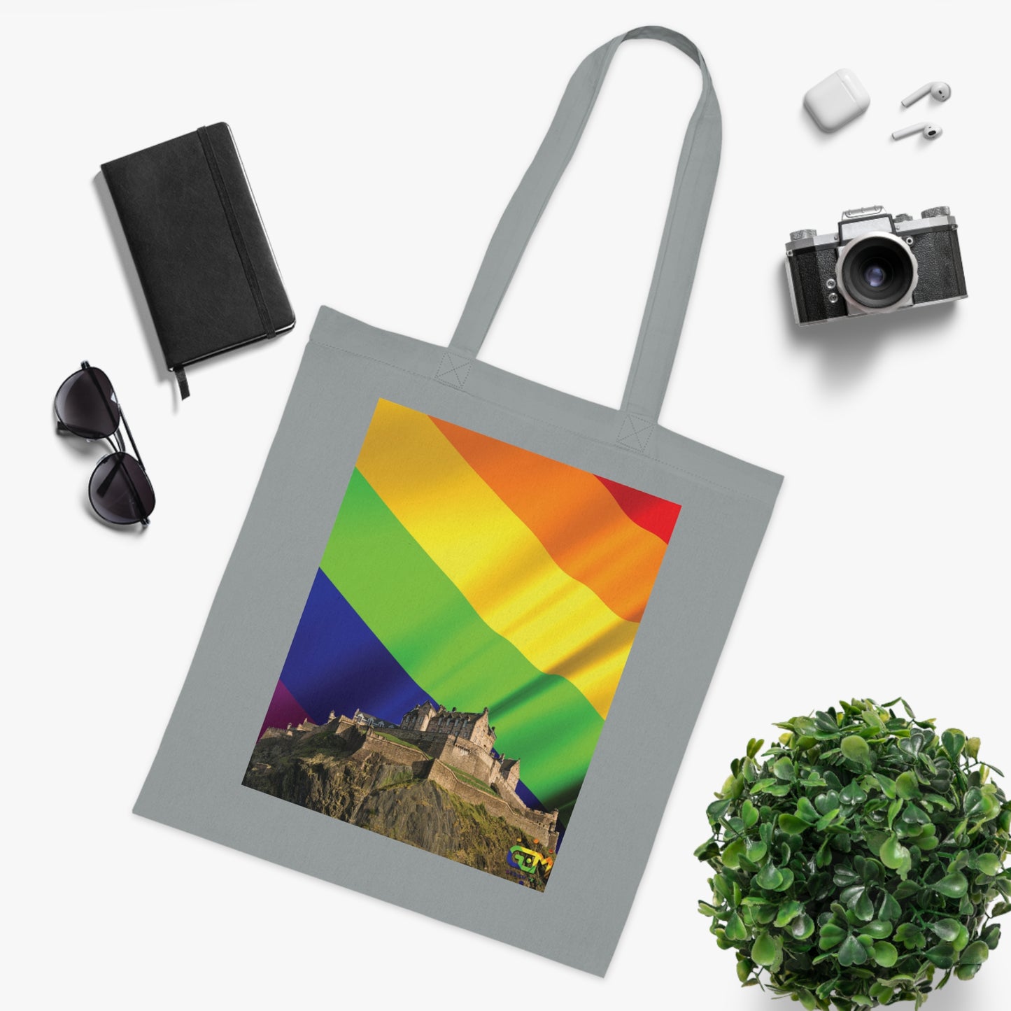 Ciel de drapeau de fierté du château d'Édimbourg Tote bag doublé
