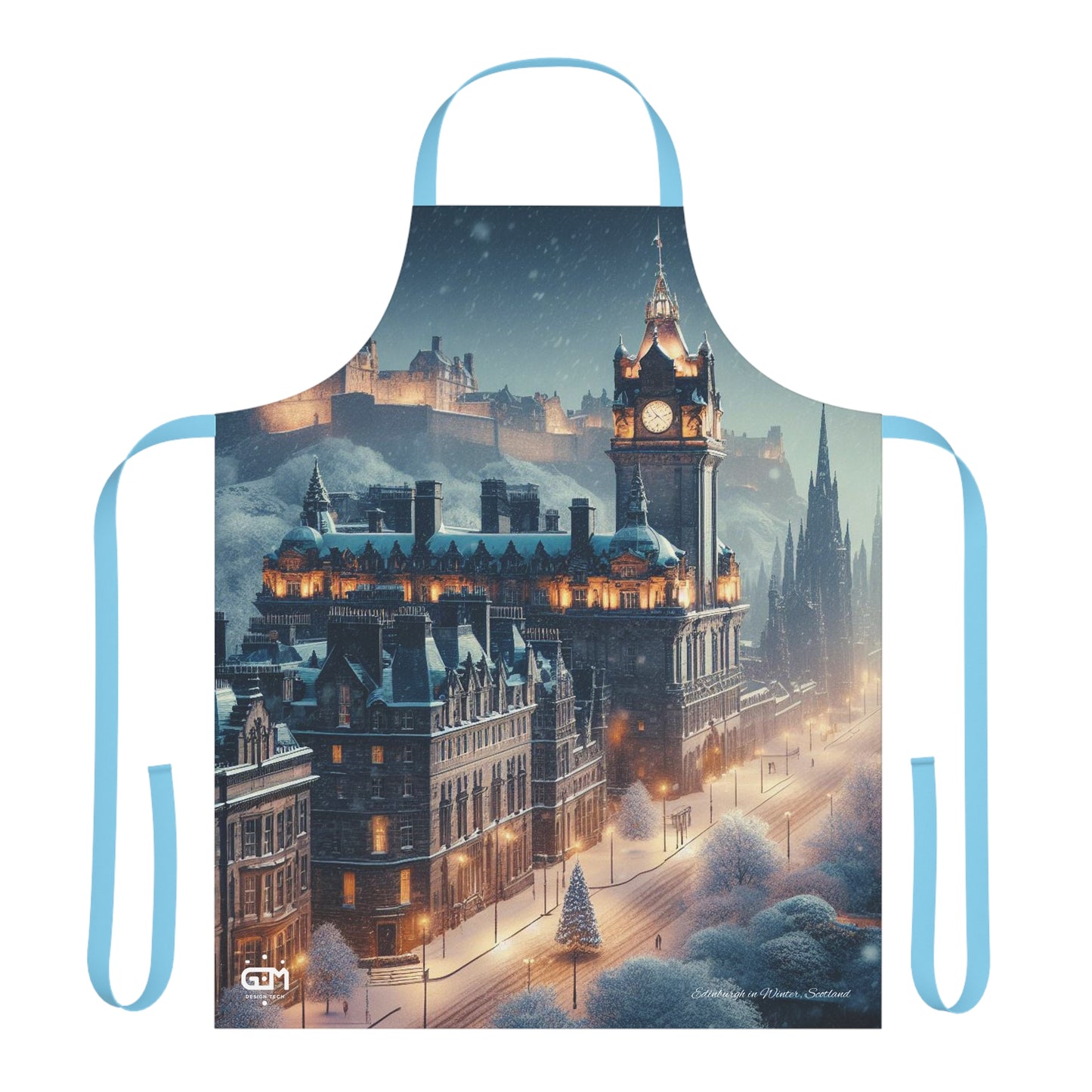 Edinburgh in Winter Apron, Scotland Apron, Scottish Art, Scotland Landmarks, Cooking Apparel, Chef Accessory, Edinburgh