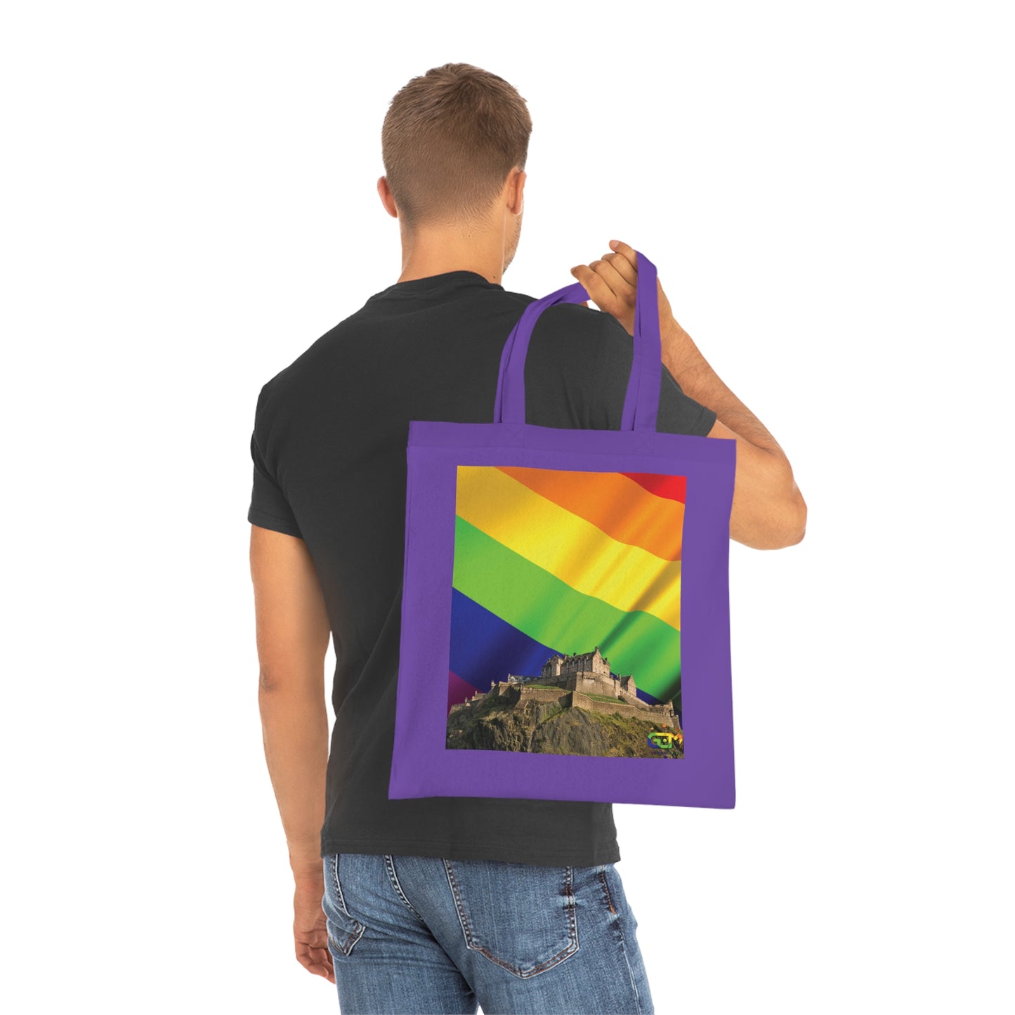 Ciel de drapeau de fierté du château d'Édimbourg Tote bag doublé