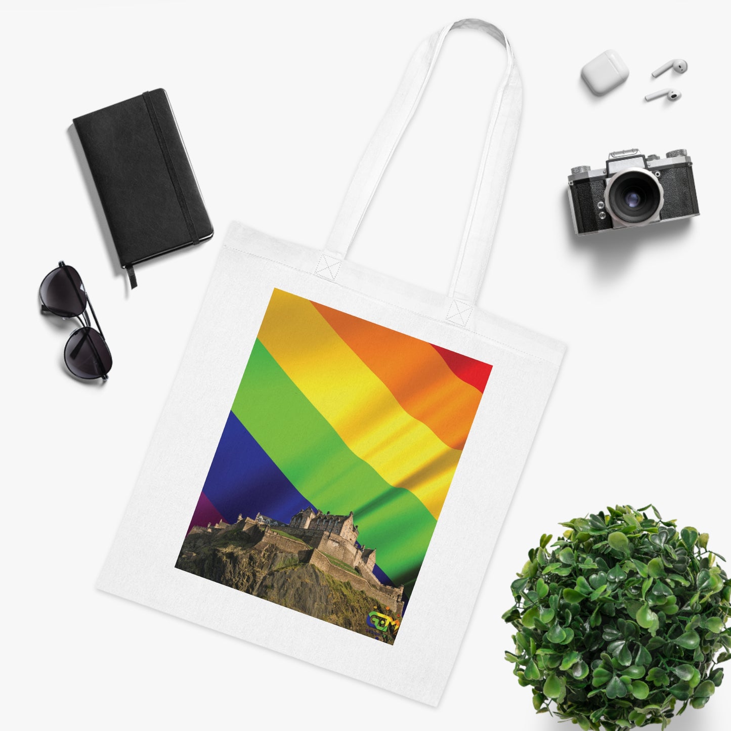 Ciel de drapeau de fierté du château d'Édimbourg Tote bag doublé