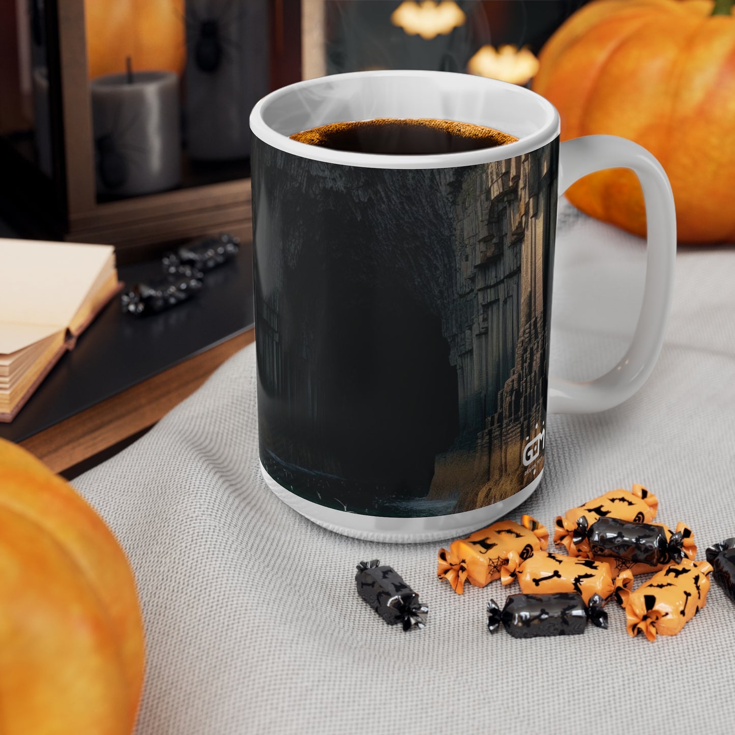 كوب كهف فينغال - ستافا، كوب القهوة، كوب الشاي، اسكتلندا، أبيض