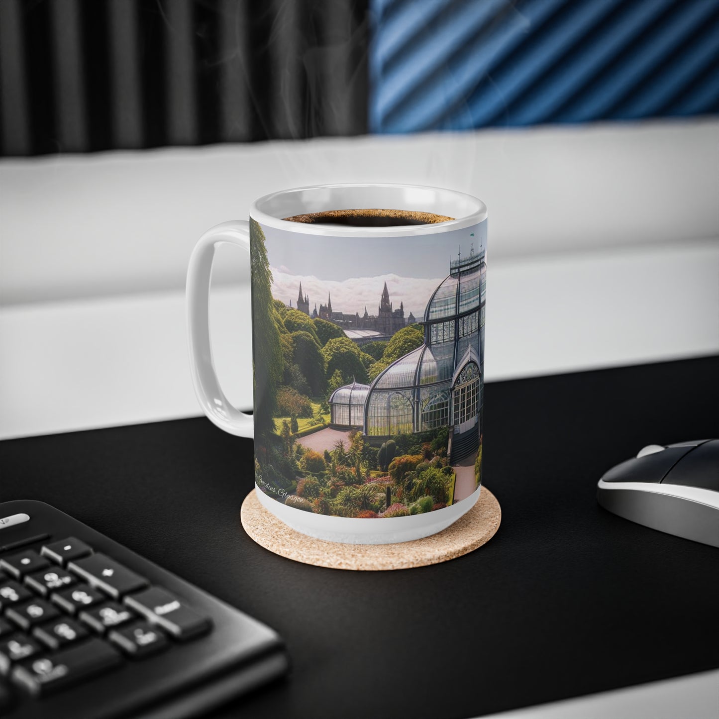 Botanic Gardens Glasgow Mug, Coffee Cup, Tea Cup, Scotland, White