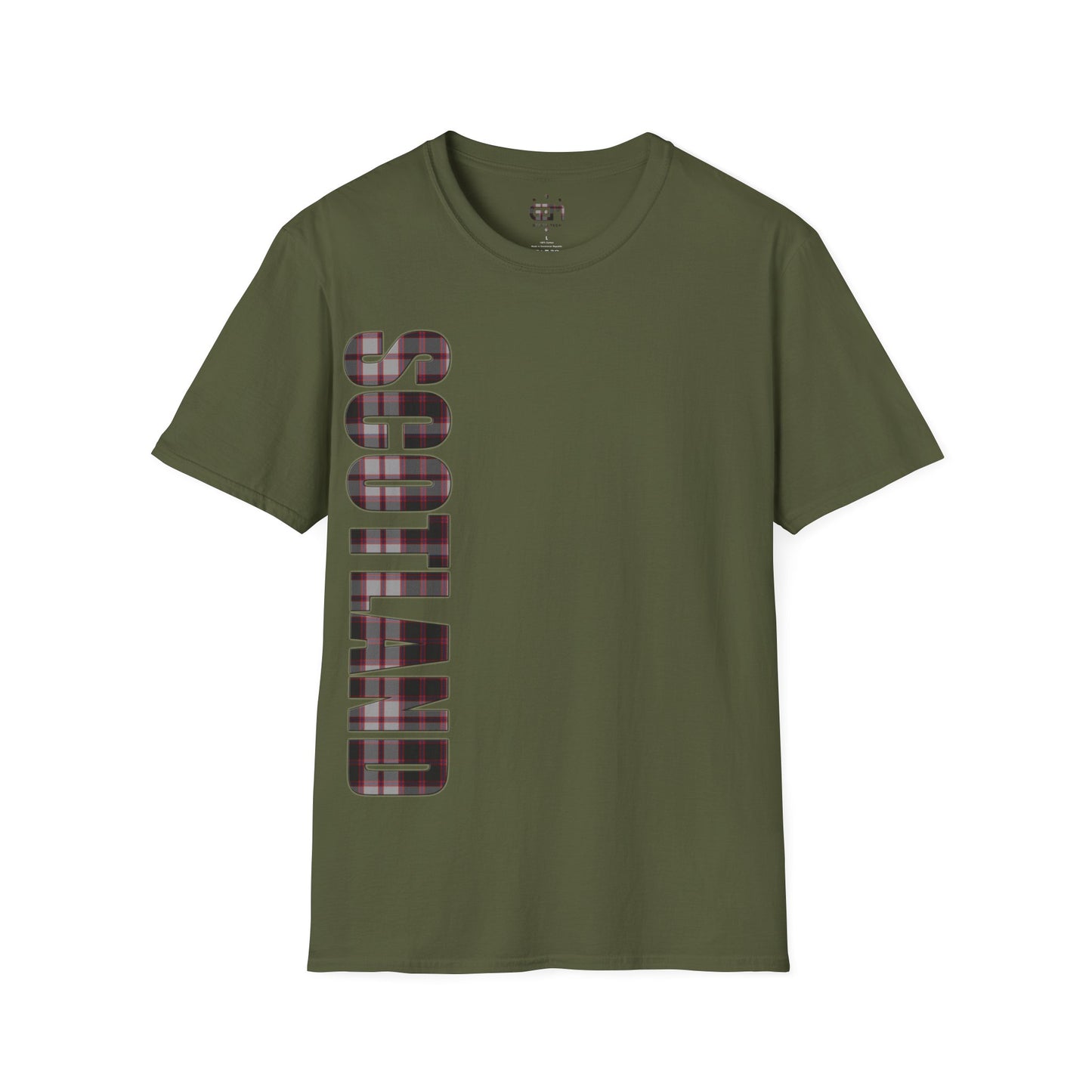 تي شيرت اسكتلندا بحروف MacPherson Tartan Softstyle، تي شيرت للجنسين، ألوان مختلفة