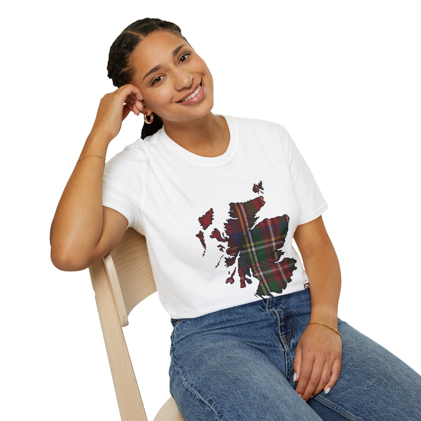 Tartan Scotland Map Softstyle Unisex T-Shirt - Stewart Royal Tartan Tee