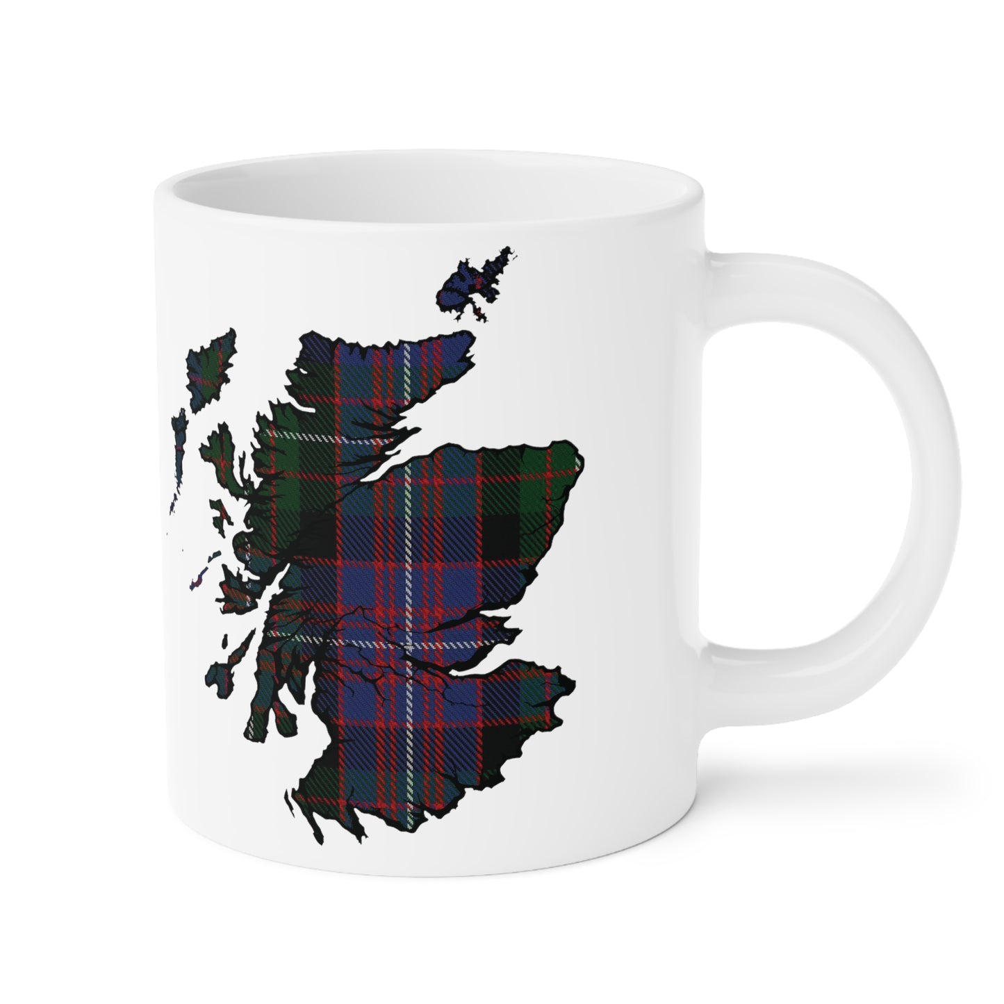 Scotland Tartan Map Mug - Rankin Tartan, Various Sizes