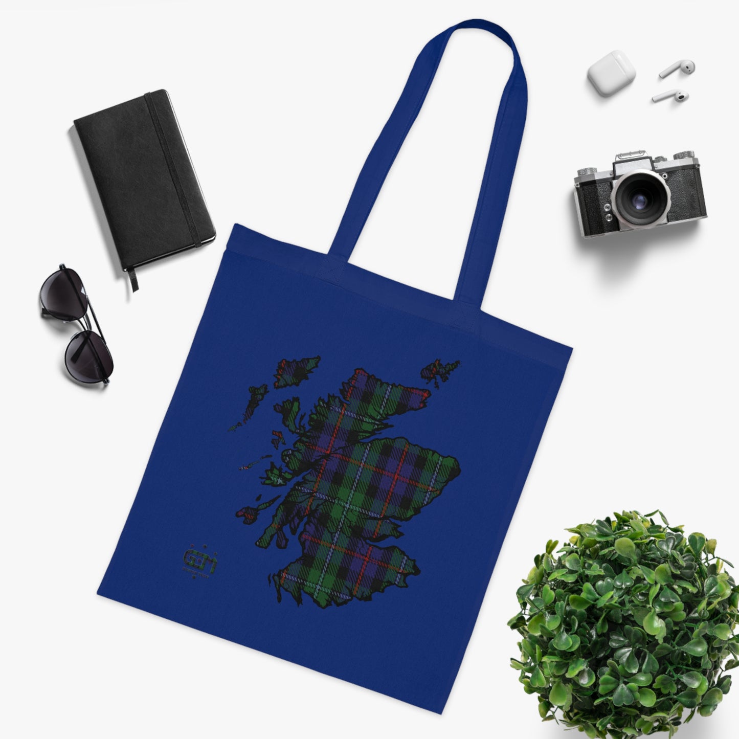 Sac fourre-tout en coton réversible avec carte tartan d'Écosse - Argyle Tartan