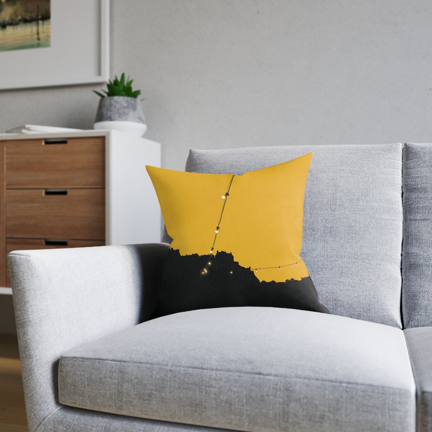 Coussins carrés Scotland Art Silhouette : différentes tailles