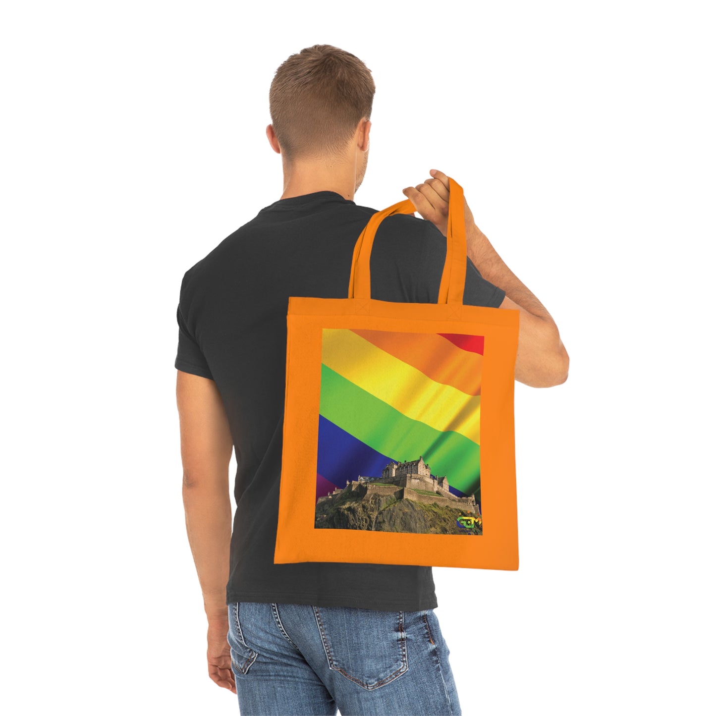Ciel de drapeau de fierté du château d'Édimbourg Tote bag doublé