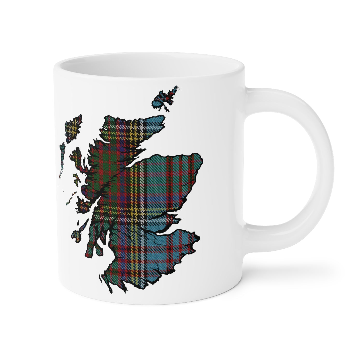 Scotland Tartan Map Mug - Anderson Tartan, Various Sizes