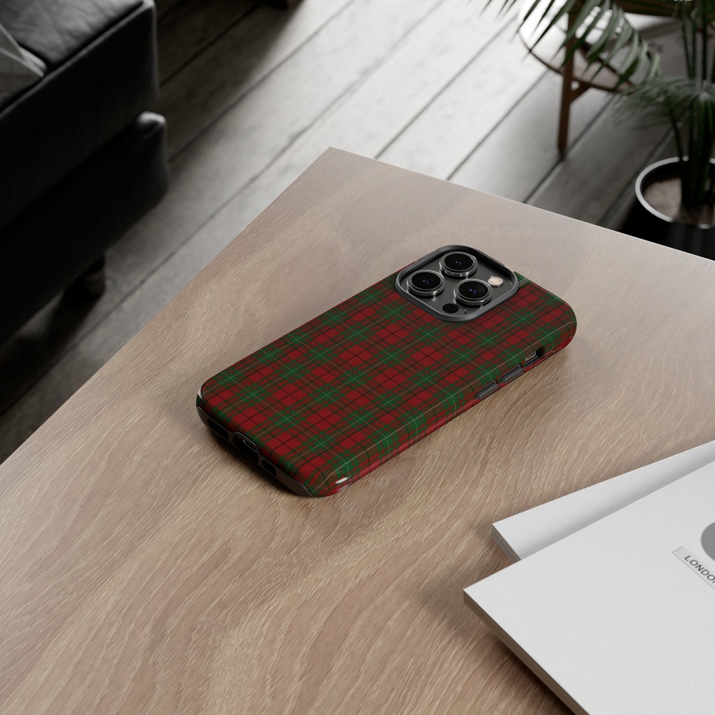Étui de téléphone à motif tartan écossais - MacAuley, Divers