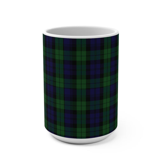 Scottish Tartan Mug 15oz, Black Watch Tartan