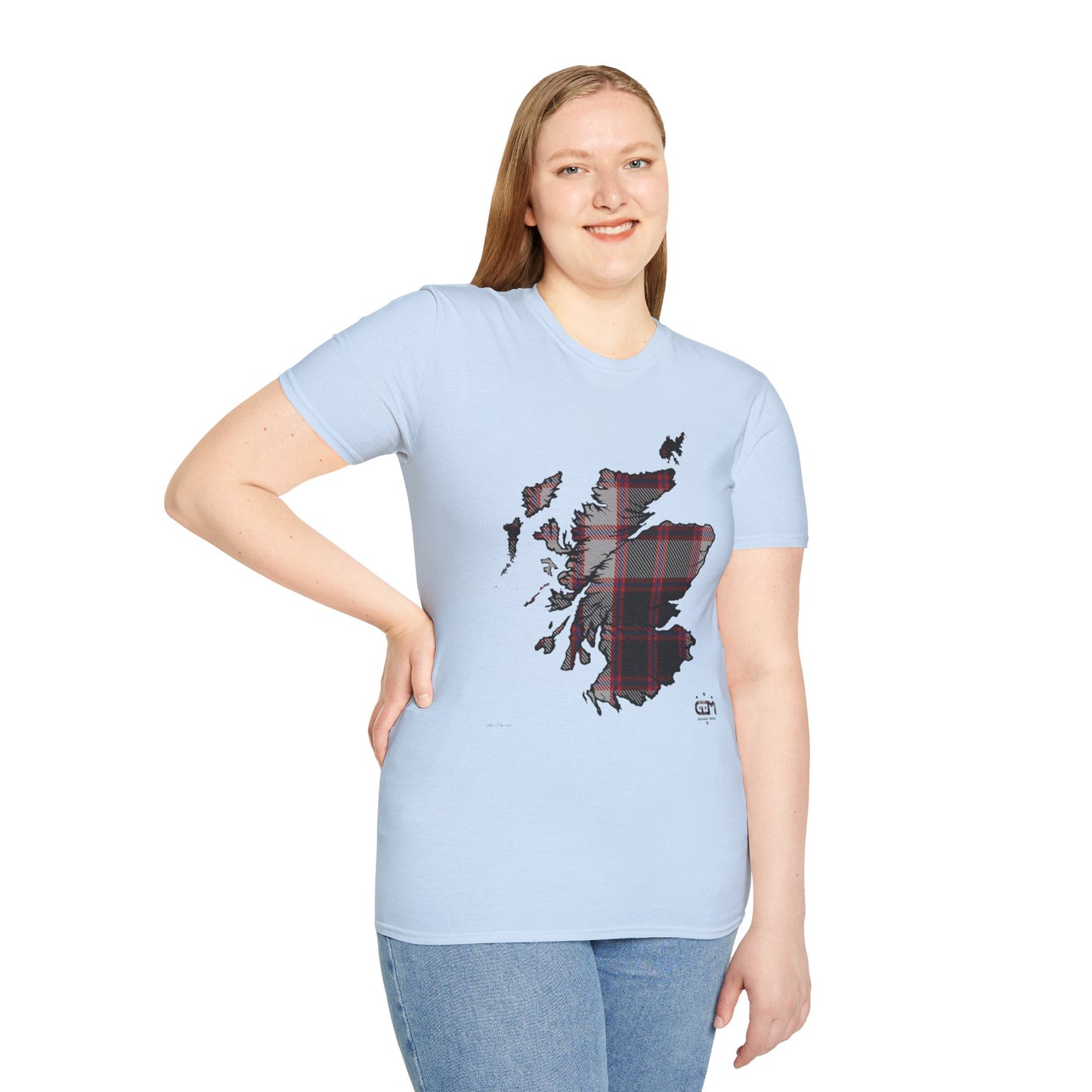 Tartan Scotland Map Softstyle Unisex T-Shirt - MacPherson Tartan Tee