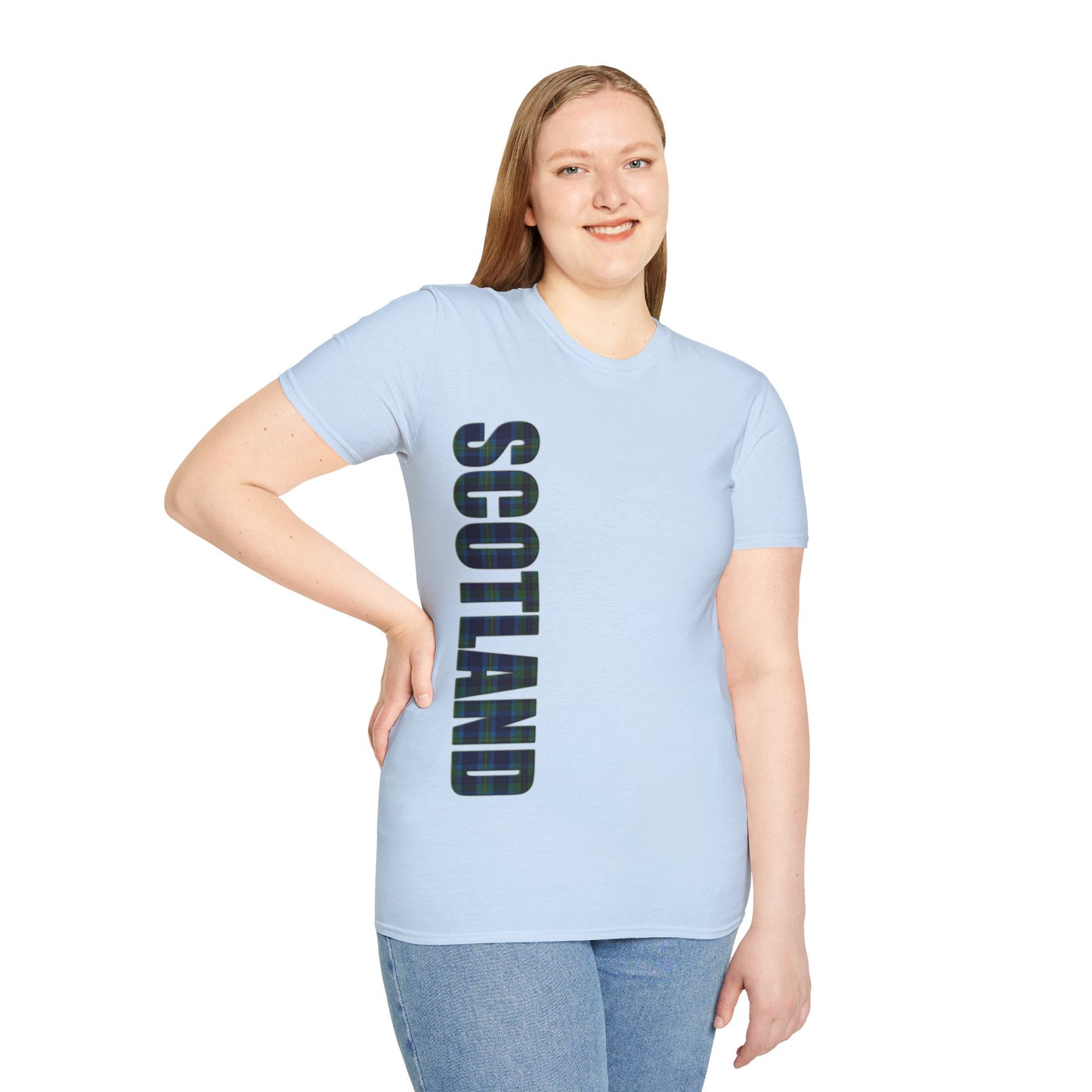 Scotland Lettering Miller Tartan Softstyle T-Shirt, Unisex Tee, Various Colours