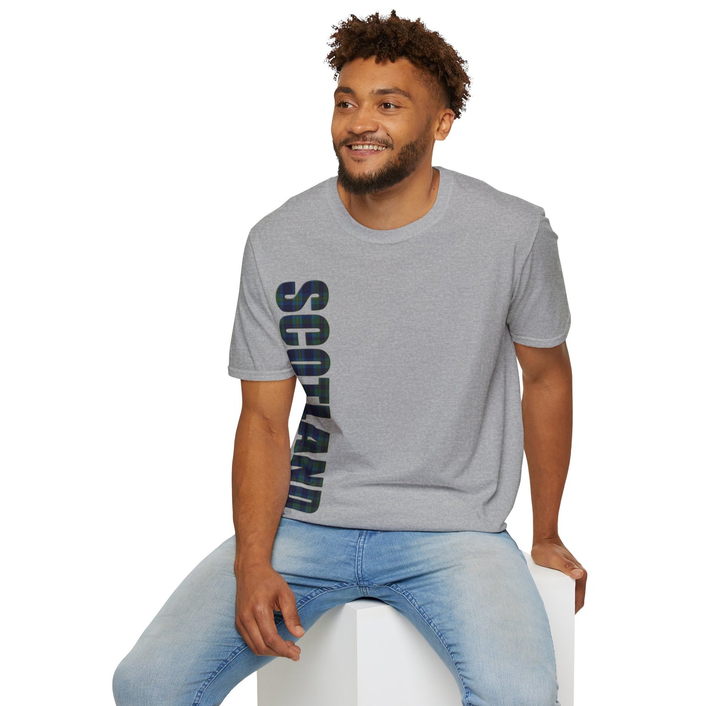 Scotland Lettering Miller Tartan Softstyle T-Shirt, Unisex Tee, Various Colours