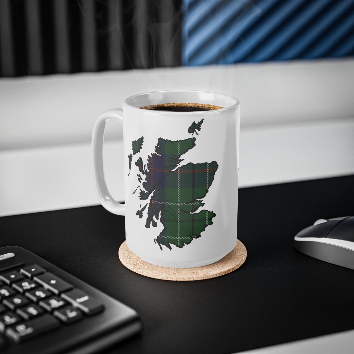 Duncan Tartan Scotland Map Mug, Coffee Cup, Tea Cup, Scotland, White