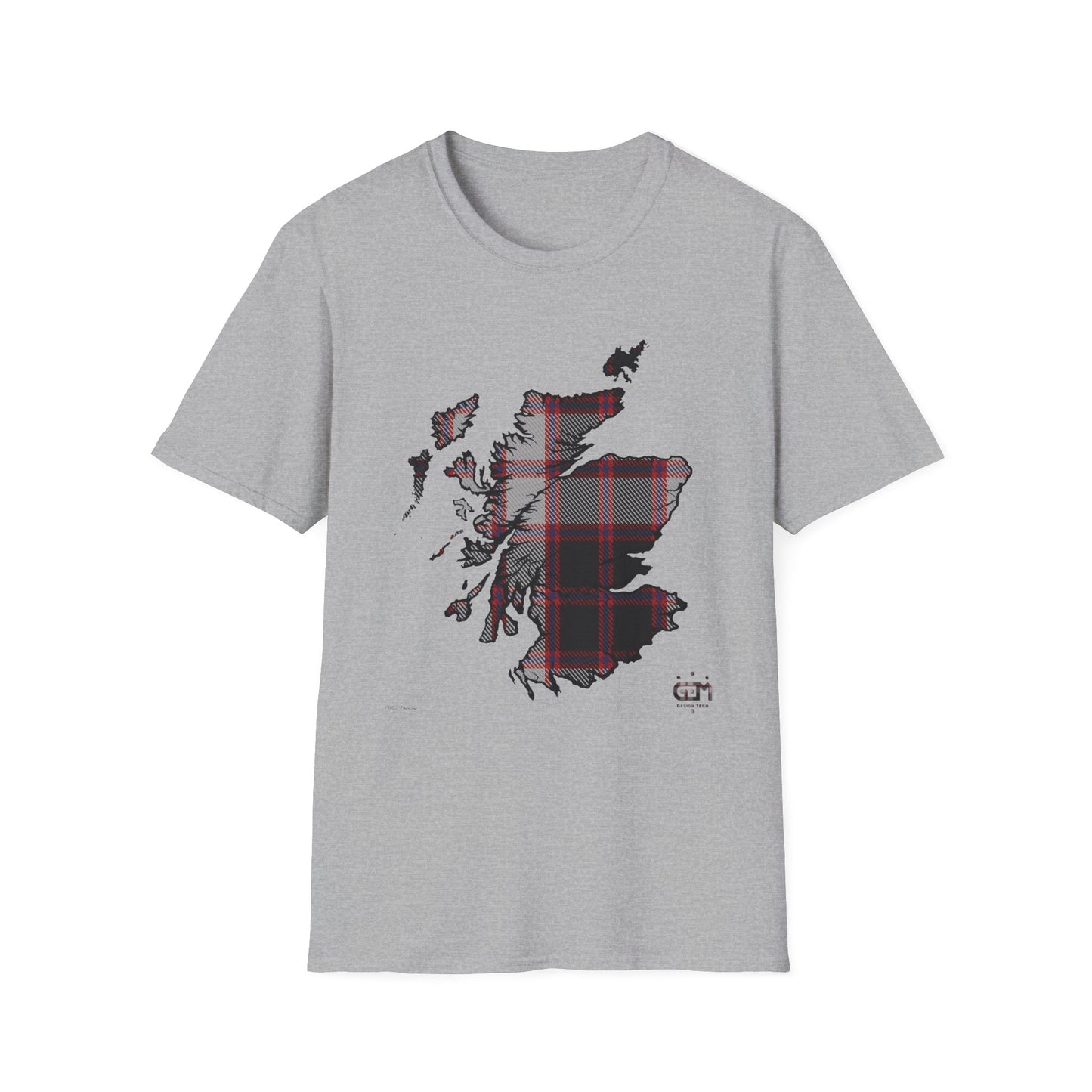 Tartan Scotland Map Softstyle Unisex T-Shirt - MacPherson Tartan Tee