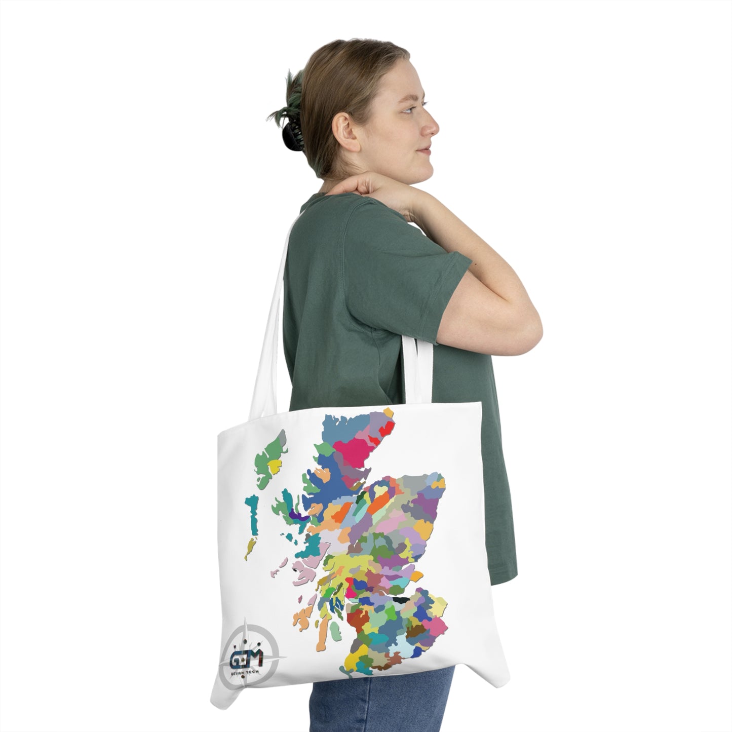 Sac fourre-tout à bandoulière avec carte des clans d'Écosse, blanc