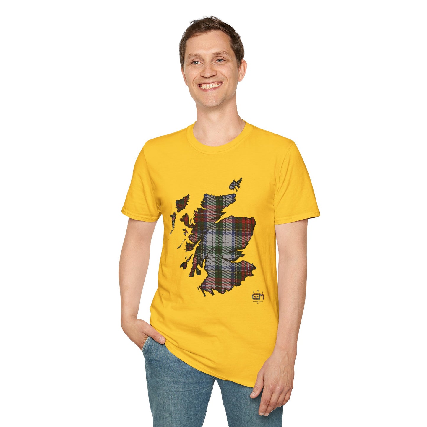 Tartan Scotland Map Softstyle Unisex T-Shirt - Stewart Tartan Tee