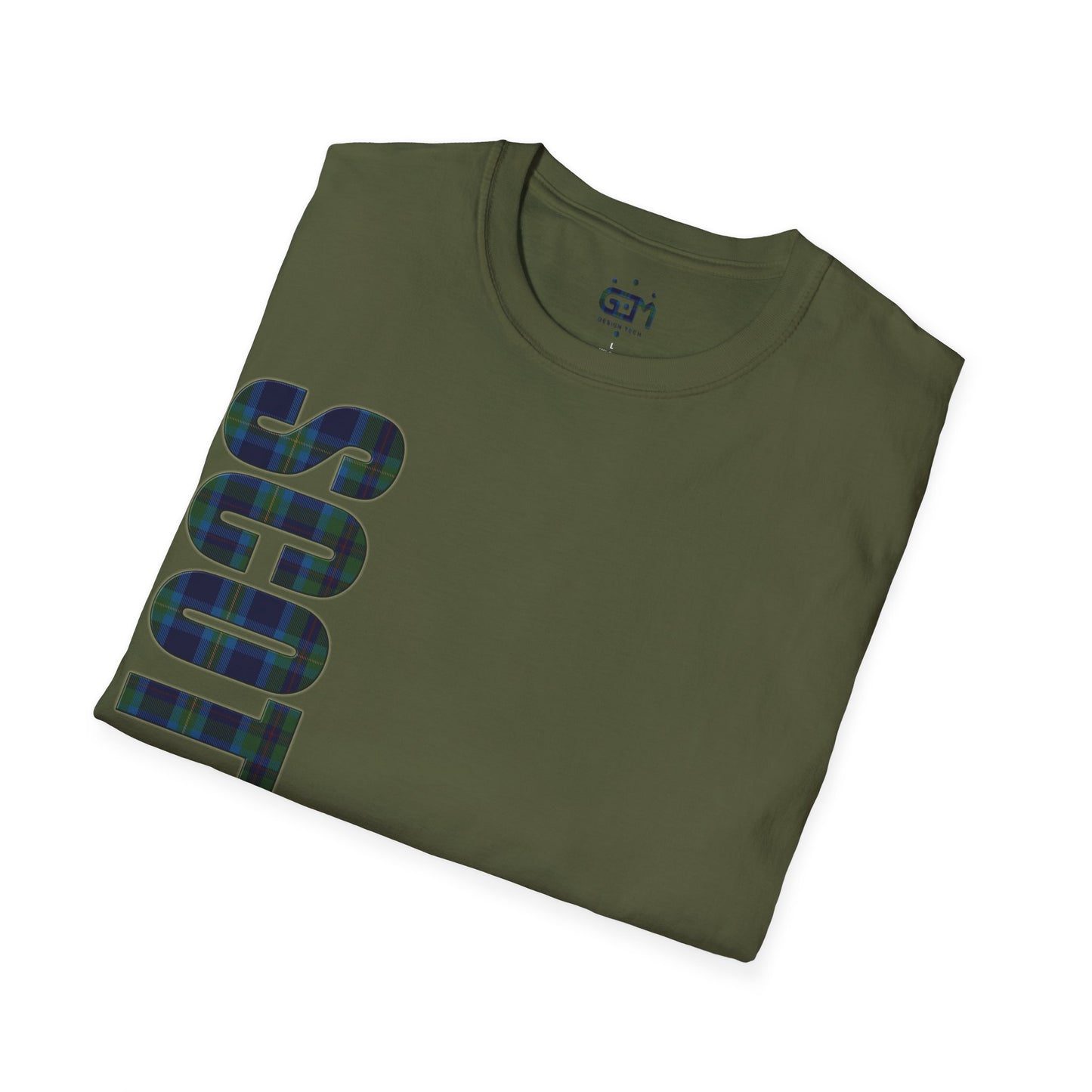 Scotland Lettering Miller Tartan Softstyle T-Shirt, Unisex Tee, Various Colours