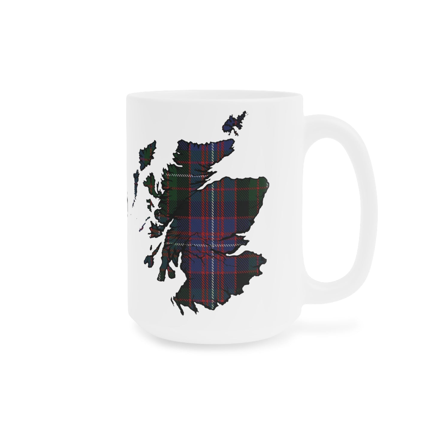 Scotland Tartan Map Mug - Rankin Tartan, Various Sizes