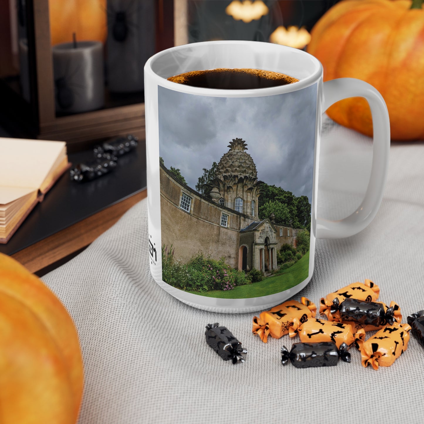 كوب Dunmore Pineapple Photo، كوب قهوة، كوب شاي، اسكتلندا، أبيض