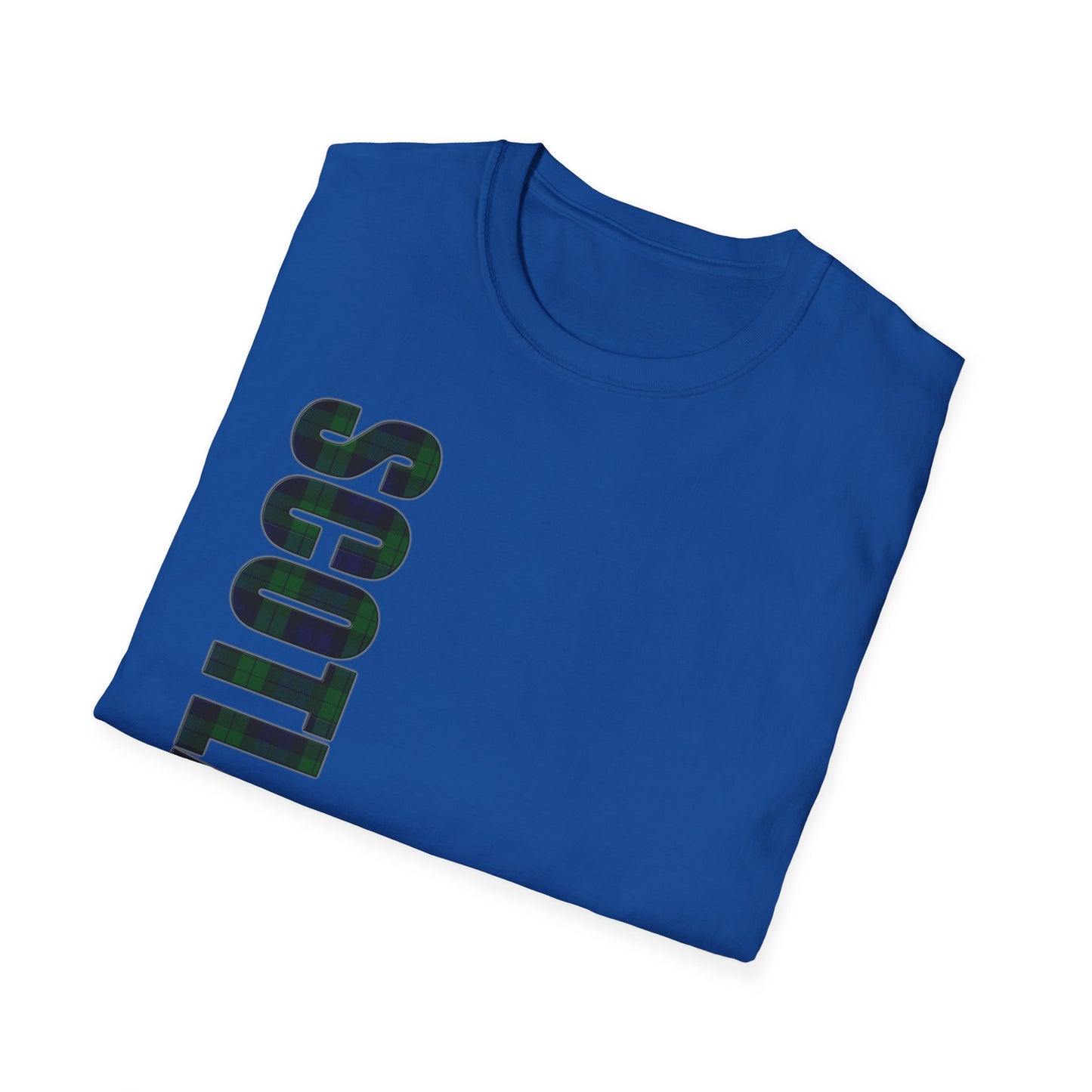 Tartan Scotland Lettrage Softstyle T-shirt unisexe, Black Watch Tartan Tee