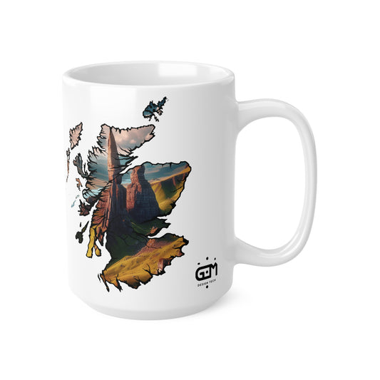 Old Man of Storr Isle of Skye Scotland Map Mug, Tasse à café, Tasse à thé, Art écossais, Monument écossais, Paysage, Nature, Blanc